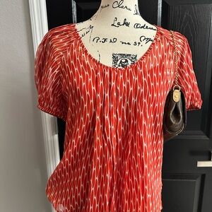 Banana Republic orange and White Women's Blouse